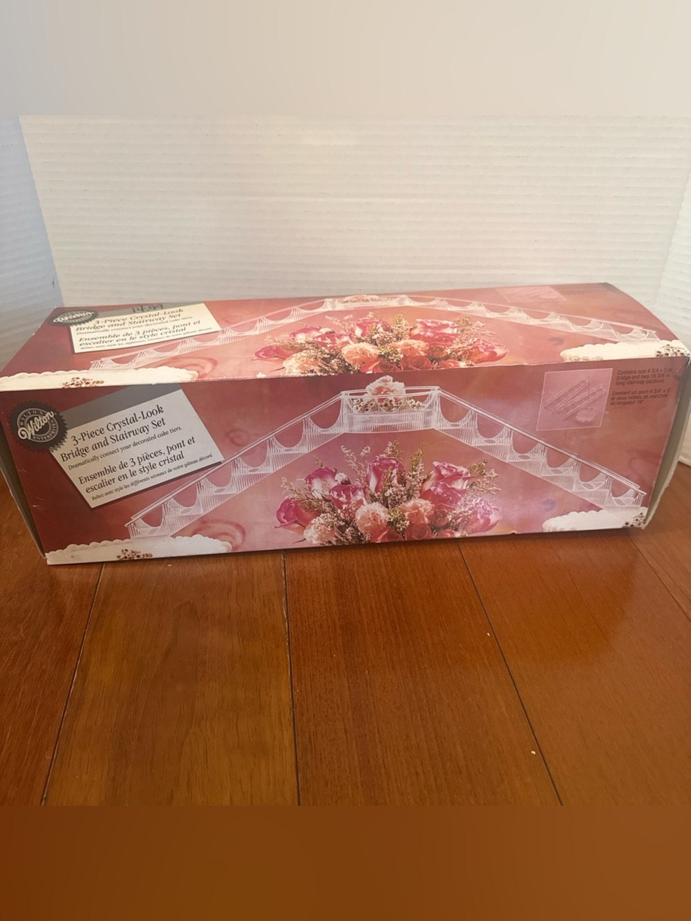 VTG Wilton 3 Piece Crystal Look Bridge & Stairway Set Wedding Cake Topper New